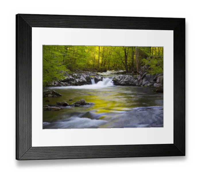 Framed Print : USA, Tennessee, Evening reflections in the Little River at Tremont