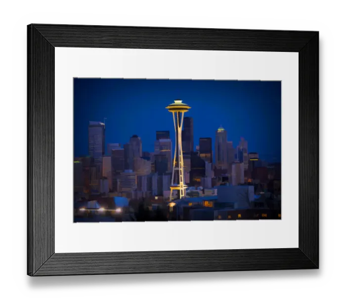 Framed Print : USA, Washington State. Abstract of downtown and Space Needle Framed Print : USA, Washington State. Abstract of downtown and Space Needle