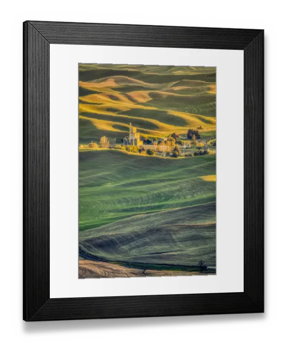 Framed Print : USA, Washington State, Palouse. Steptoe Village and farmland at sunset Framed Print : USA, Washington State, Palouse. Steptoe Village and farmland at sunset