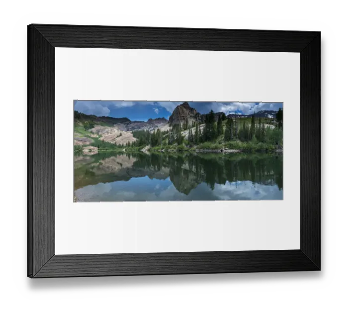 Framed Print : Panoramic landscape of Sundial Peak, Lake Blanche and reflection Framed Print : Panoramic landscape of Sundial Peak, Lake Blanche and reflection