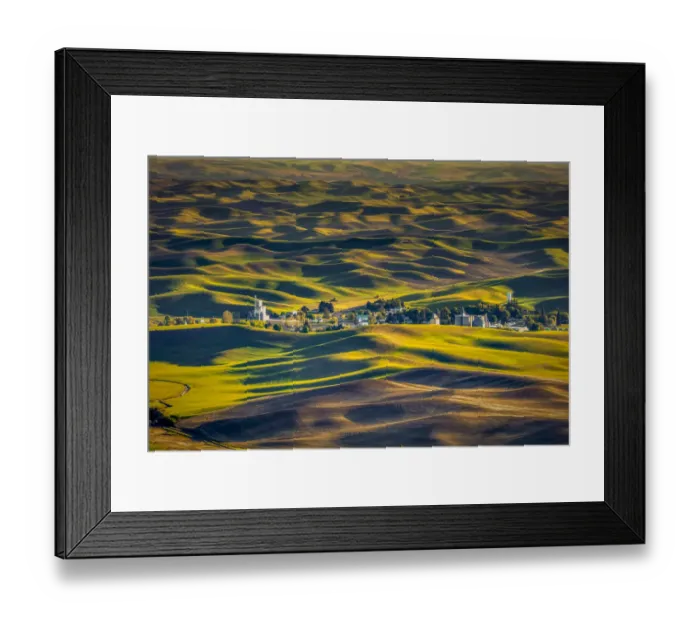 Framed Print : USA, Washington State, Palouse. Steptoe Village and farmland at sunset Framed Print : USA, Washington State, Palouse. Steptoe Village and farmland at sunset