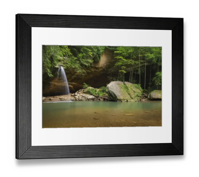 Framed Print : Old Mans Cave Lower Falls, Hocking Hills State Park, Ohio