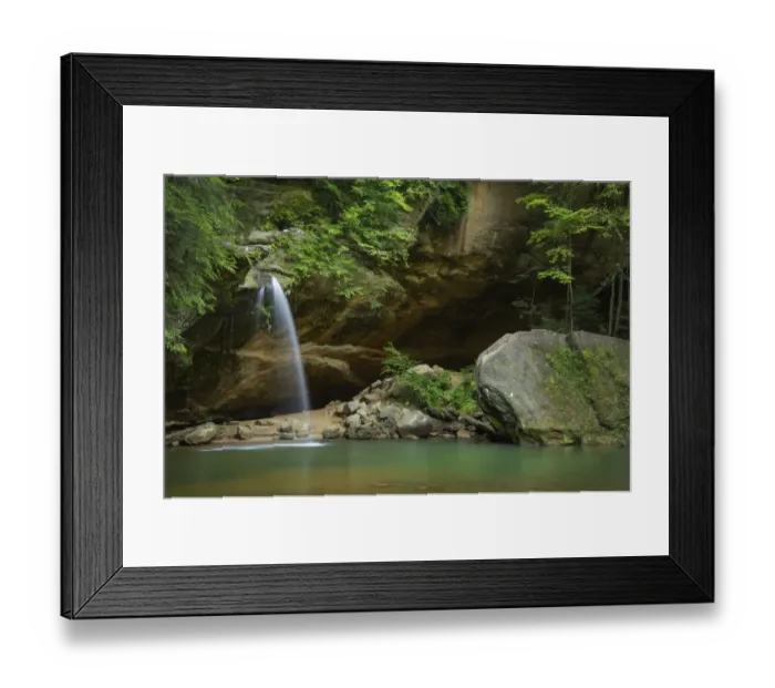 Framed Print : Old Mans Cave Lower Falls, Hocking Hills State Park, Ohio Framed Print : Old Mans Cave Lower Falls, Hocking Hills State Park, Ohio