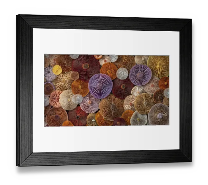 Framed Print : USA, Washington State, Seabeck. Panoramic montage of mushrooms Framed Print : USA, Washington State, Seabeck. Panoramic montage of mushrooms