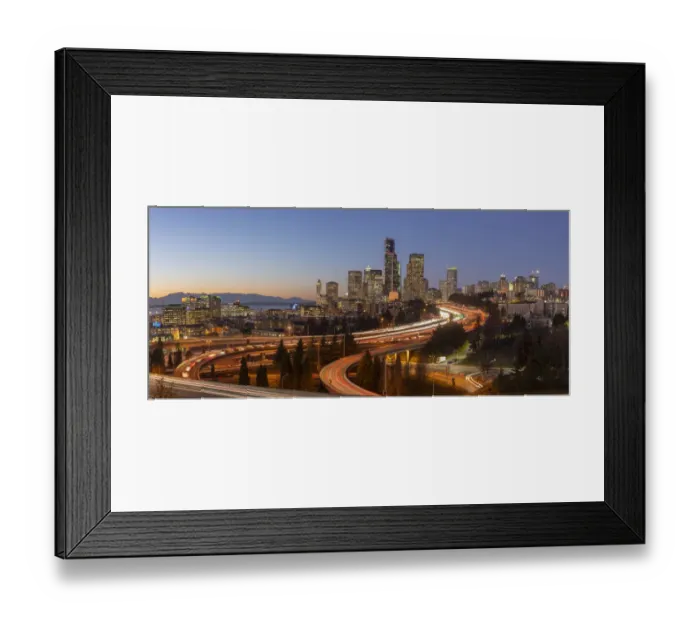 Framed Print : Downtown Seattle skyline in the evening light, Seattle, Washington State Framed Print : Downtown Seattle skyline in the evening light, Seattle, Washington State