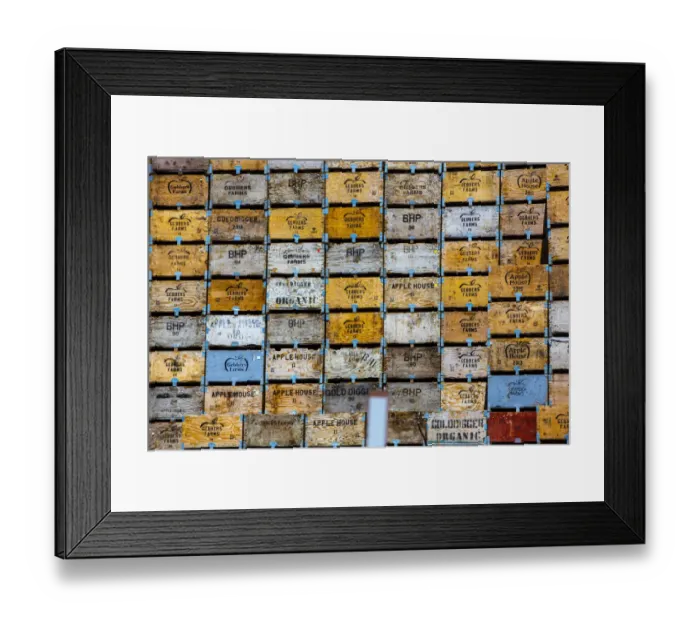 Framed Print : Brewster, Washington State, colorful, wooden fruit shipping crates Framed Print : Brewster, Washington State, colorful, wooden fruit shipping crates
