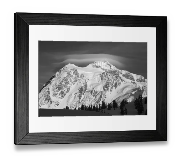 Framed Print : USA, Washington State. Heather Meadows Recreation Area, Mt. Shuksan and lenticular cloud