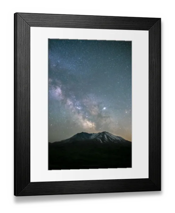 Framed Print : The Milky Way rising above Mt. St. Helens, an active stratovolcano in Washington State Framed Print : The Milky Way rising above Mt. St. Helens, an active stratovolcano in Washington State