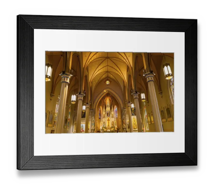 Framed Print : Basilica Stained glass Saint Joseph Catholic Church, San Antonio, Texas. Built in 1871