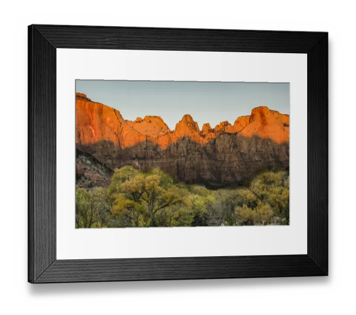 Framed Print : USA, Zion National Park, Temples & Towers, sunrise