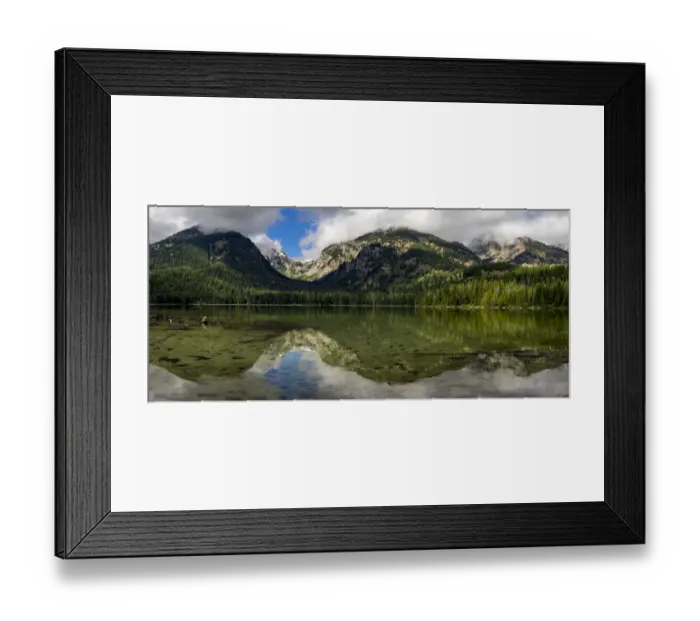 Framed Print : Panoramic reflection in Bradley Lake, Grand Teton National Park, Wyoming