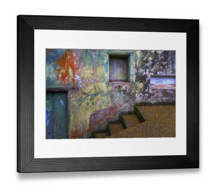 Framed Print : USA, Washington State, Port Townsend, Fort Worden State Park. Painted walls and stairway Framed Print : USA, Washington State, Port Townsend, Fort Worden State Park. Painted walls and stairway