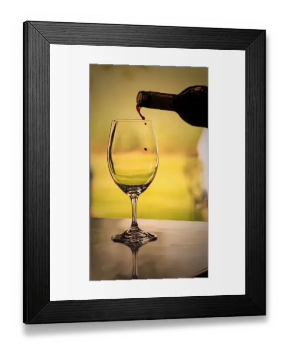 Framed Print : USA, Washington State, Walla Walla. Red wine backlit by the mid-day sun poured into wine