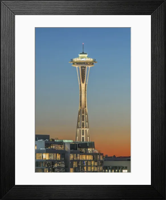 Framed Print : Washington State, Seattle. Space Needle at Sunset Framed Print : Washington State, Seattle. Space Needle at Sunset