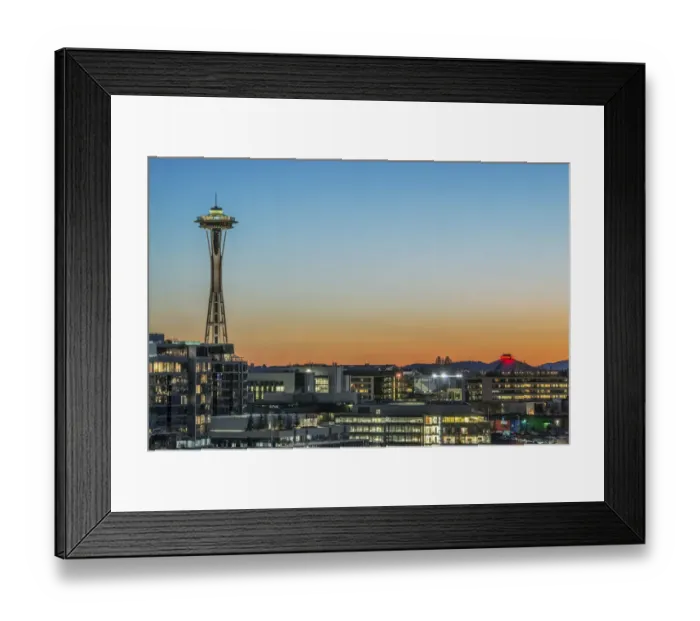 Framed Print : Washington State, Seattle. Skyline at Sunset Framed Print : Washington State, Seattle. Skyline at Sunset