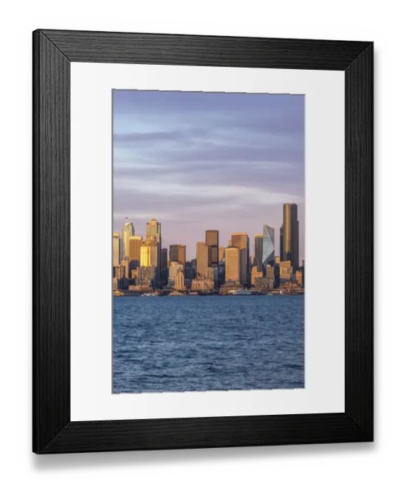 Framed Print : Washington State, Seattle. Skyline at Sunset