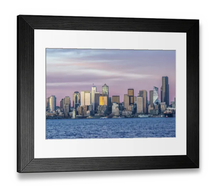 Framed Print : Washington State, Seattle. Skyline at Sunset