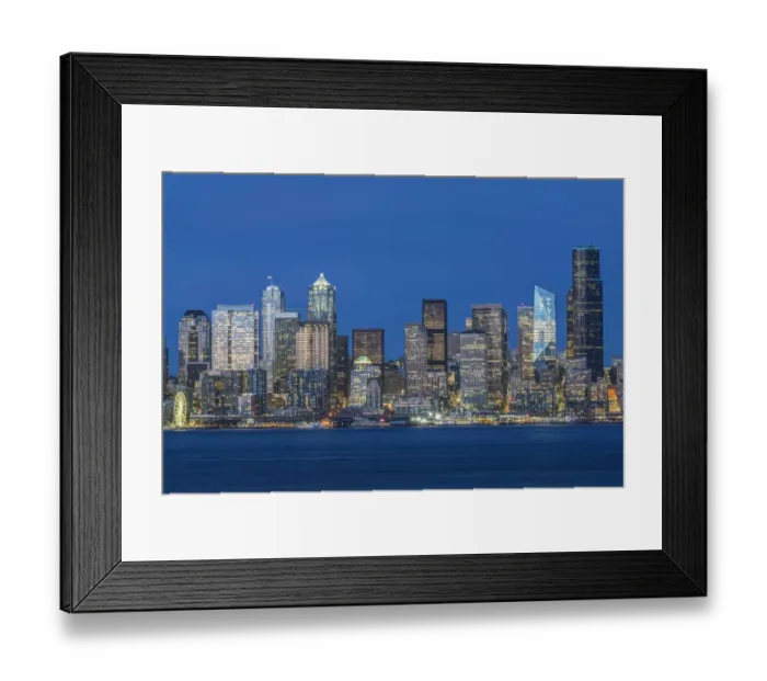 Framed Print : Washington State, Seattle. Skyline at Twilight Framed Print : Washington State, Seattle. Skyline at Twilight
