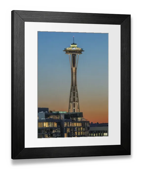 Framed Print : Washington State, Seattle. Space Needle at Sunset Framed Print : Washington State, Seattle. Space Needle at Sunset