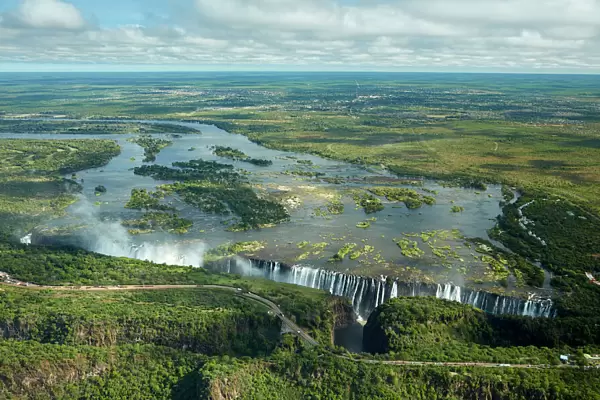 Victoria Falls or Mosi-oa-Tunya (The Smoke that Thunders), and Zambezi River