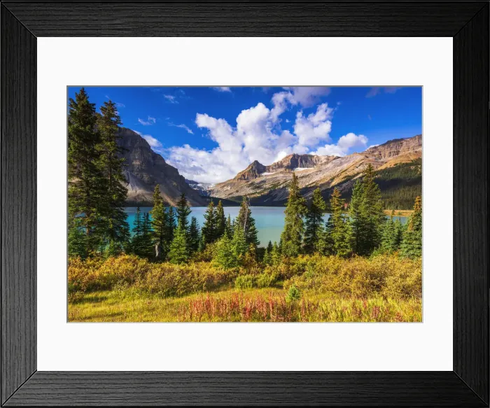 Framed Print : Bow Lake and the Bow Glacier, Banff National Park, Alberta, Canada
