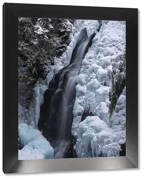 Partially frozen Fletcher Falls, British Columbia, Canada