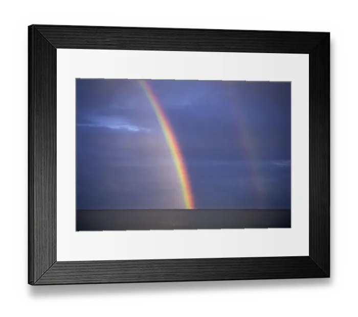 Framed Print : Canada, Manitoba, Winnipeg. Rainbow on Lake Winnipeg after storm