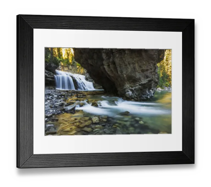 Framed Print : Cascade in Johnston Canyon, Banff National Park, Alberta, Canada