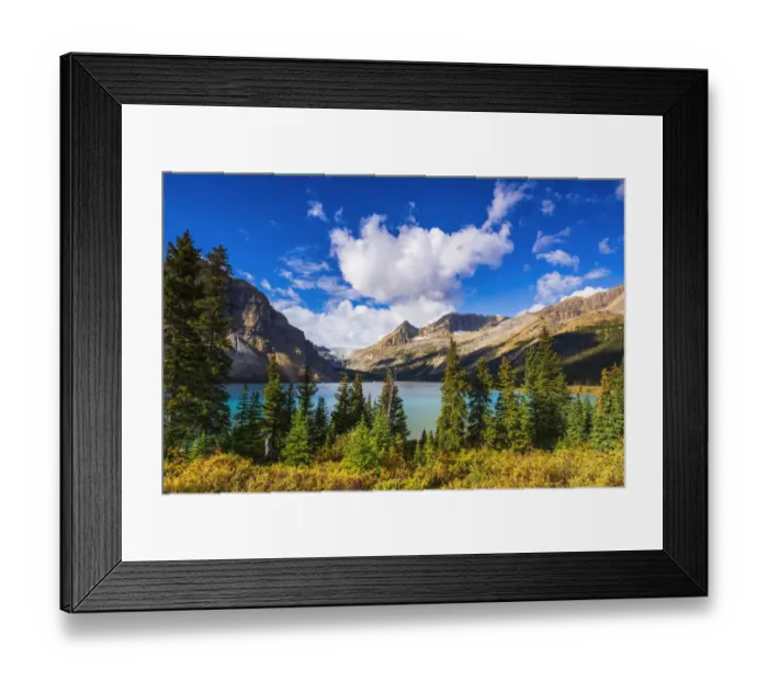 Framed Print : Bow Lake and the Bow Glacier, Banff National Park, Alberta, Canada