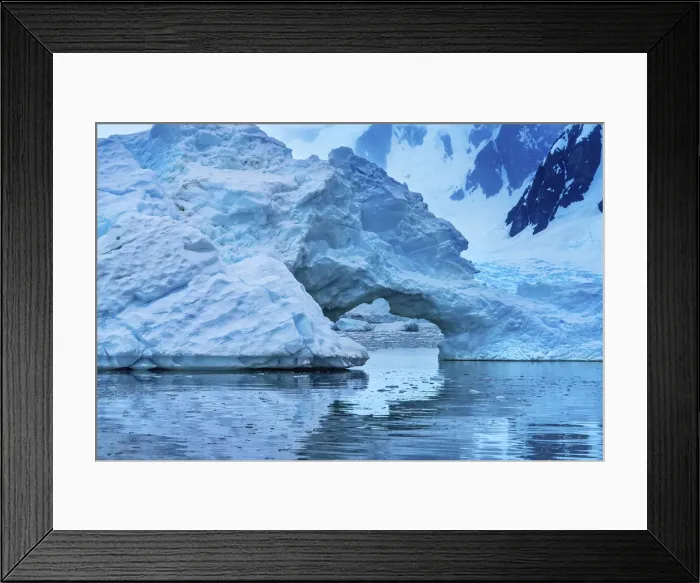 Framed Print : Floating blue iceberg arch reflection, Paradise Bay, Skontorp Cove, Antarctica Framed Print : Floating blue iceberg arch reflection, Paradise Bay, Skontorp Cove, Antarctica