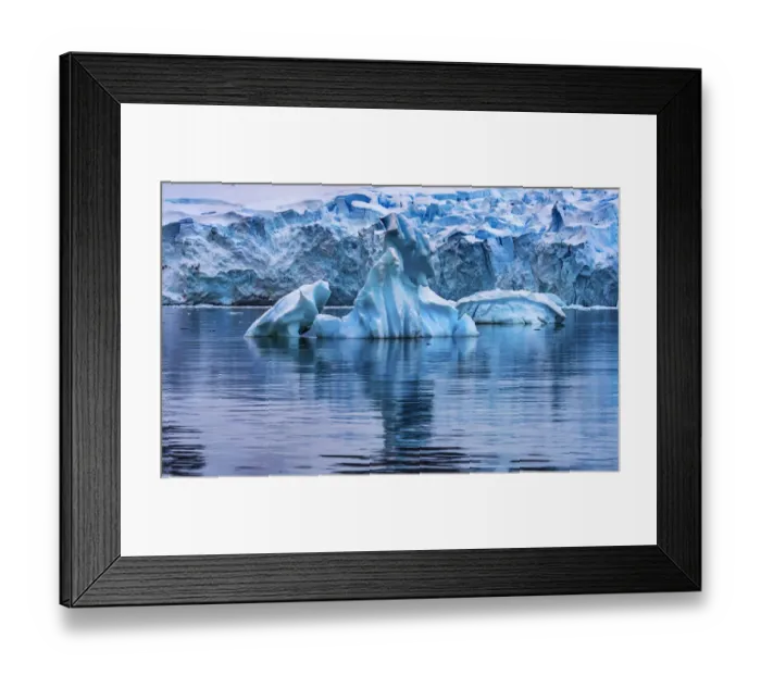 Framed Print : Glacier, Paradise Bay, Skontorp Cove, Antarctica. Glacier is blue because air is squeezed