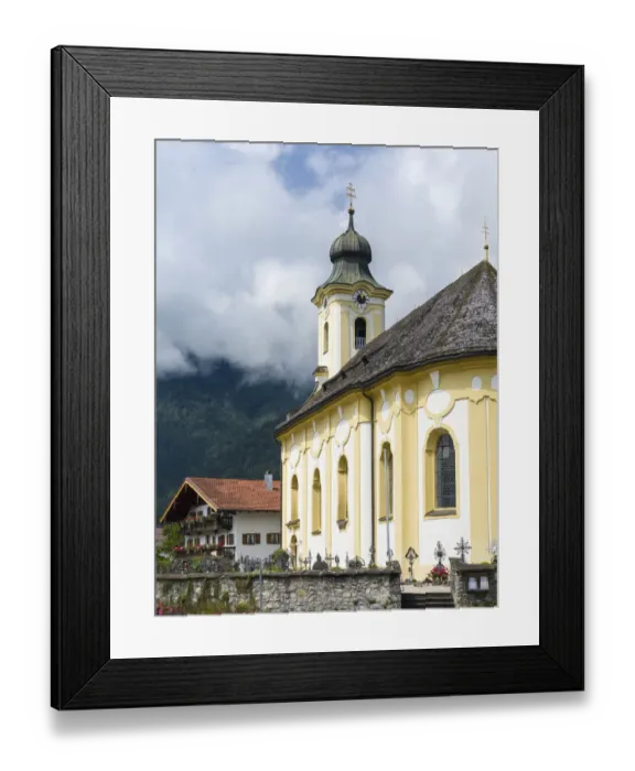 Framed Print : Church Sankt Remigius. Village Schleching in the Chiemgau in the Bavarian alps Framed Print : Church Sankt Remigius. Village Schleching in the Chiemgau in the Bavarian alps