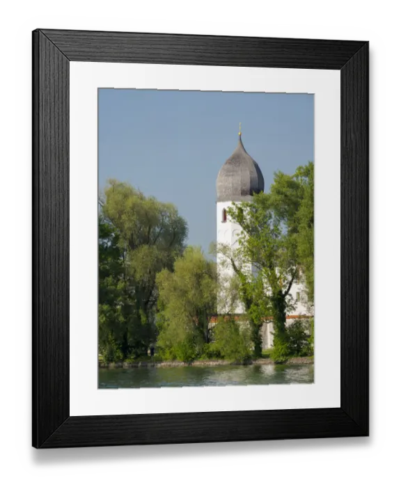 Framed Print : Monastery Frauenworth on the island Fraueninsel. Lake Chiemsee in the Chiemgau Framed Print : Monastery Frauenworth on the island Fraueninsel. Lake Chiemsee in the Chiemgau