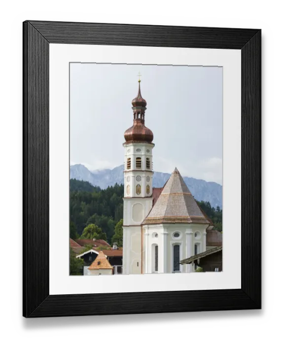 Framed Print : Church Sankt Michael. Village Sachrang in the Chiemgau in the Bavarian alps Framed Print : Church Sankt Michael. Village Sachrang in the Chiemgau in the Bavarian alps