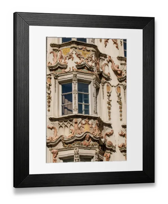Framed Print : Wall art mural on buildings in Old Town Innsbruck, Tyrol, Austria Framed Print : Wall art mural on buildings in Old Town Innsbruck, Tyrol, Austria