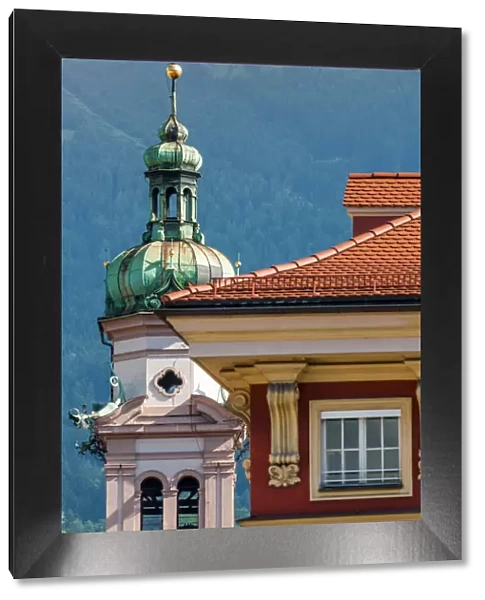 Servite Church clock tower, Old Town, Innsbruck, Tyrol, Austria