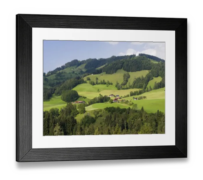 Framed Print : Traditional farms in the Tiroler Kaiserwinkl near village Wildbichl Framed Print : Traditional farms in the Tiroler Kaiserwinkl near village Wildbichl