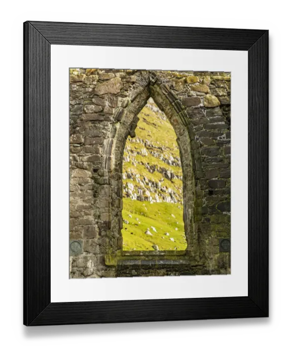Framed Print : Europe, Faroe Islands. View of the village of Kirkjubour Framed Print : Europe, Faroe Islands. View of the village of Kirkjubour