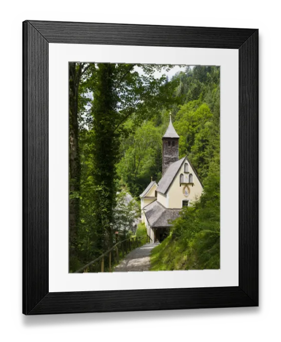 Framed Print : Church of pilgrimage Maria Klobenstein in the canyon Entenlochklamm, Tyrol, Austria Framed Print : Church of pilgrimage Maria Klobenstein in the canyon Entenlochklamm, Tyrol, Austria