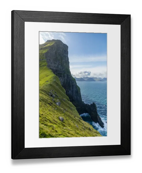 Framed Print : Europe, Faroe Islands. View of Trollanes, location of a lighthouse on the northern end of Framed Print : Europe, Faroe Islands. View of Trollanes, location of a lighthouse on the northern end of