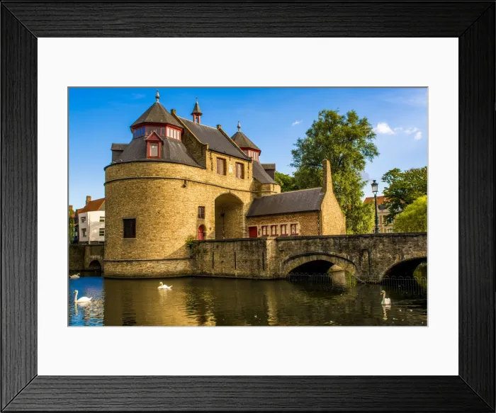 Framed Print : Ezelpoort or Donkeys gate, fortified gate, Bruges, West Flanders, Belgium Framed Print : Ezelpoort or Donkeys gate, fortified gate, Bruges, West Flanders, Belgium