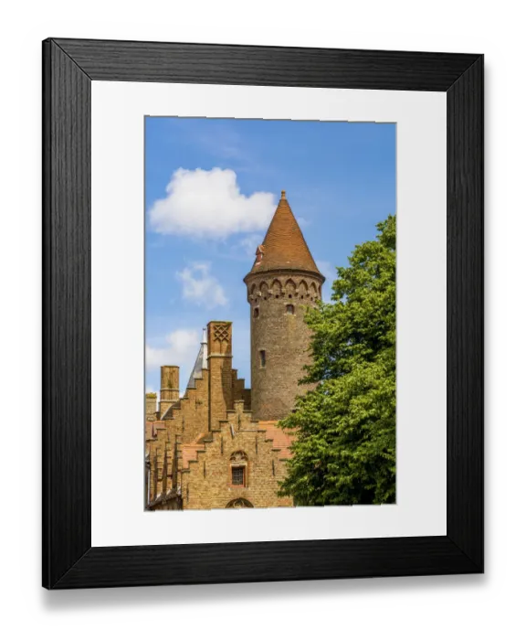 Framed Print : Medieval architecture, Bruges, West Flanders, Belgium Framed Print : Medieval architecture, Bruges, West Flanders, Belgium