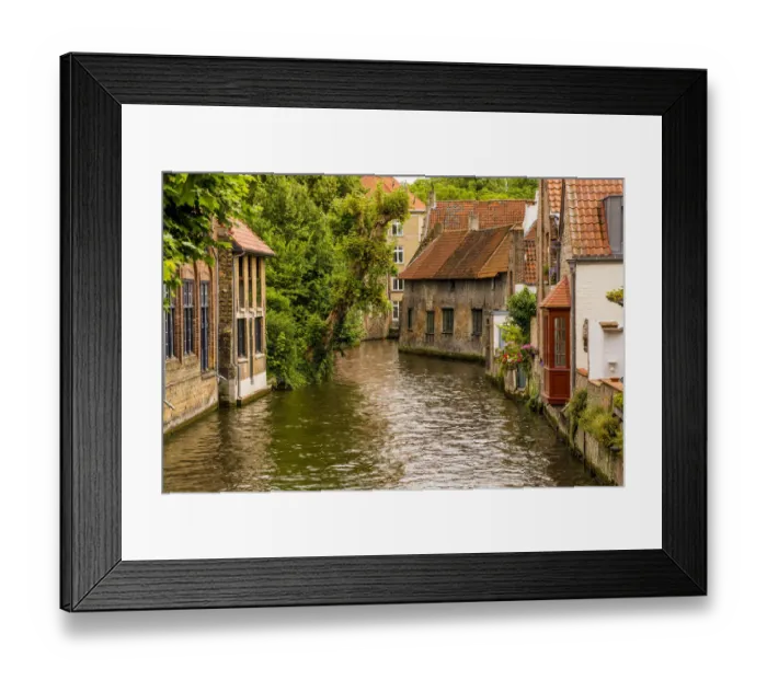 Framed Print : Canal scene, Bruges, West Flanders, Belgium Framed Print : Canal scene, Bruges, West Flanders, Belgium