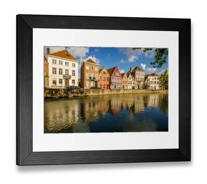 Framed Print : Canal scene, Bruges, West Flanders, Belgium Framed Print : Canal scene, Bruges, West Flanders, Belgium