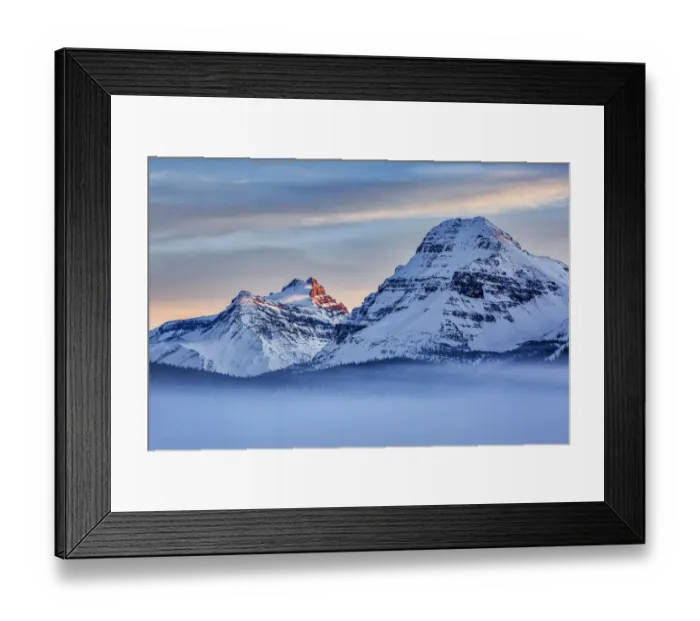 Framed Print : Canada, Alberta, Banff National Park, Mount Hector, Bow Peak, and fog over Bow Lake Framed Print : Canada, Alberta, Banff National Park, Mount Hector, Bow Peak, and fog over Bow Lake