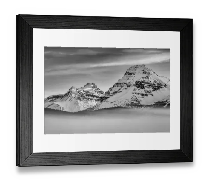 Framed Print : Canada, Alberta, Banff National Park, Mount Hector, Bow Peak, and fog over Bow Lake Framed Print : Canada, Alberta, Banff National Park, Mount Hector, Bow Peak, and fog over Bow Lake