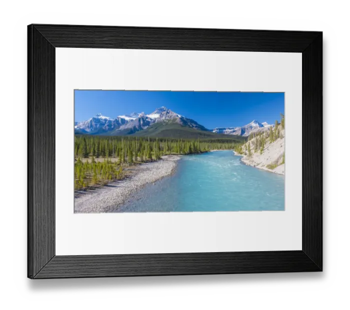 Framed Print : Canada, Alberta. Glacial Silt turns the Athabasca River blue on Icefields Parkway Framed Print : Canada, Alberta. Glacial Silt turns the Athabasca River blue on Icefields Parkway