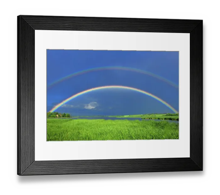 Framed Print : Canada, Quebec, St. Gedeon. Double rainbow after storm Framed Print : Canada, Quebec, St. Gedeon. Double rainbow after storm