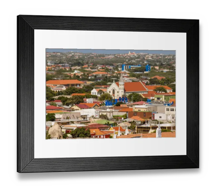 Framed Print : Aerial view of capital city Willemstad, Curacao Framed Print : Aerial view of capital city Willemstad, Curacao