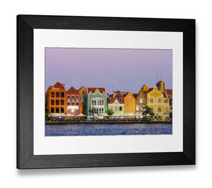 Framed Print : Colorful buildings, architecture in capital city Willemstad, Curacao Framed Print : Colorful buildings, architecture in capital city Willemstad, Curacao